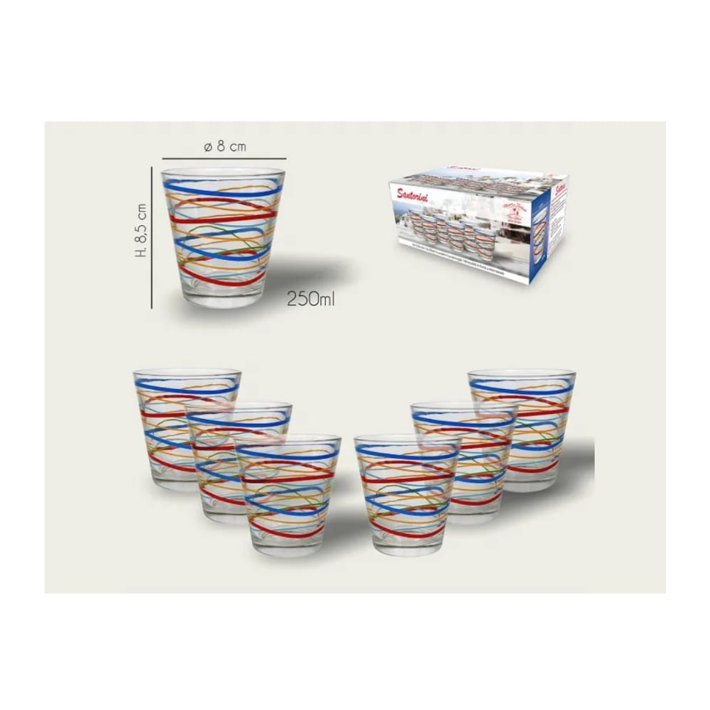 BICCHIERE RIGHE LINEA SANTORINI6 PZ CL.25