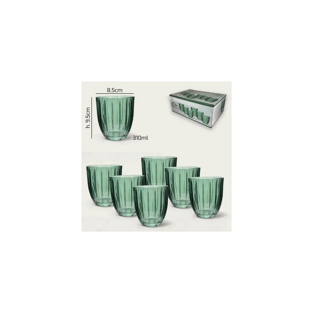 Arca Bicchieri Silis Conf. 6pz Verde Ml.310